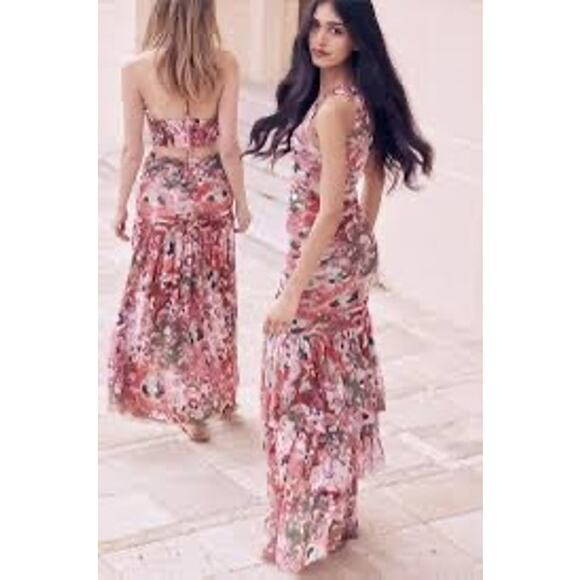 MISA Los Angeles Alethea One Shoulder Dress Resort Batik Mesh Large NWT - Picture 7 of 10